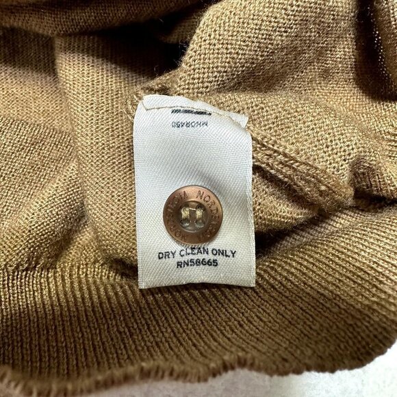 Nordstrom Mens Extra Fine Merino Wool Collared Sweater Polo Size L Camel *Flaw - Picture 8 of 11